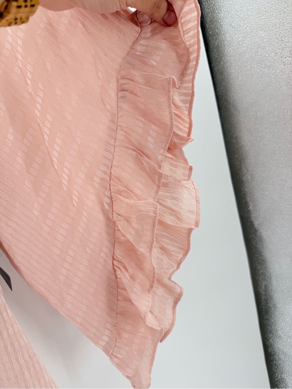 NWT Vince Camuto Pink Mock Neck Ruffle Sleeve Blouse Top 2X - Picture 7 of 10